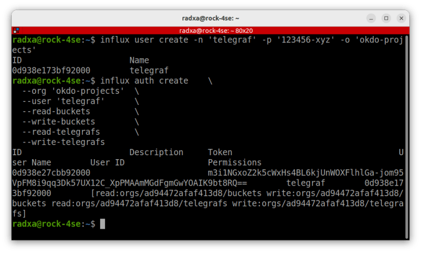 InfluxDB - Create user and access