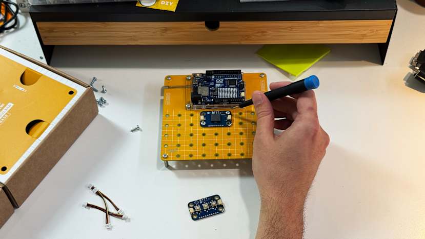 Attach a Modulino Buzzer to your base plate