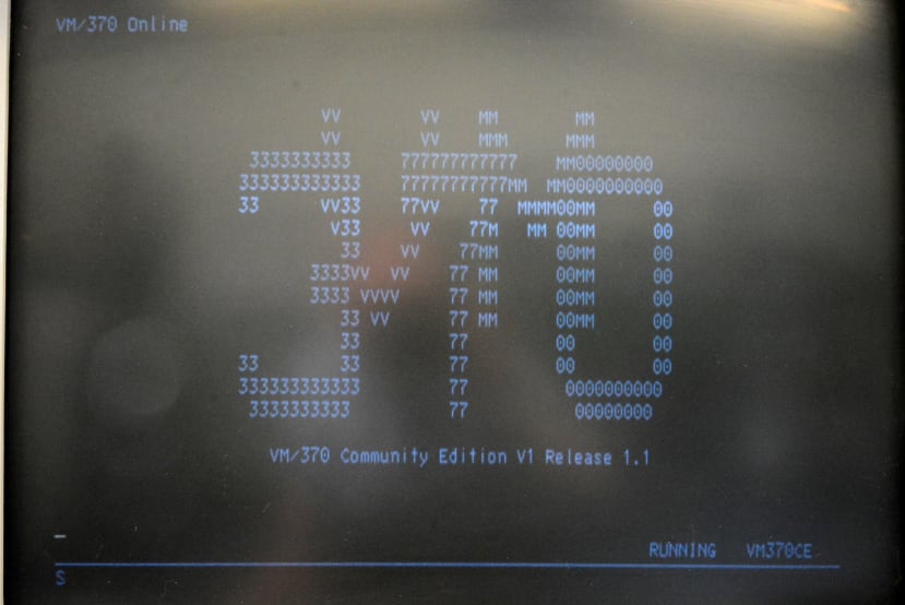 After hitting enter, we are greeted with the VM/370 logon screen