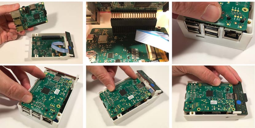 Take your Raspberry Pi and carefully push it onto the GPIO Header Pins