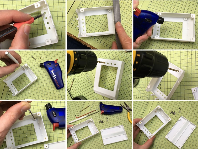 Trip, file and insert brass insert on control unit