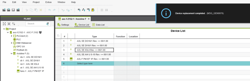 configure the Axioline F bus