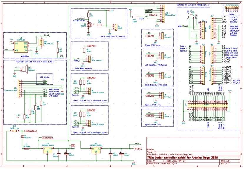 Interface diagram for Arduino and ball launcher