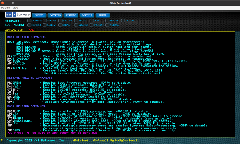 Boot Manager is accessed via the virtual machine VGA display