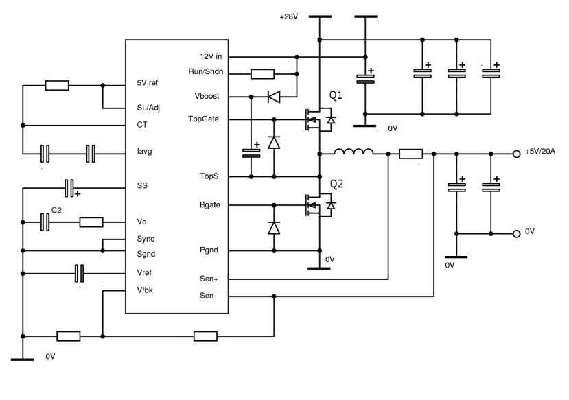 Figure 3: Typical modern implementation of a buck converter