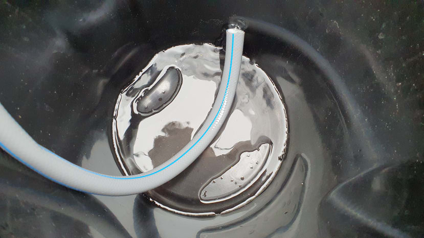 Rainwater collector bucket test