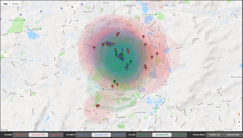 Cell tower map