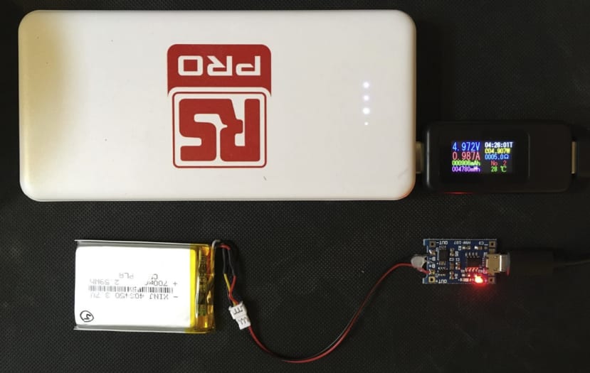 Charging LiPo with USB monitor in-line