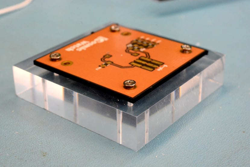 Next we checked that the scintillator and PCB could be assembled together.