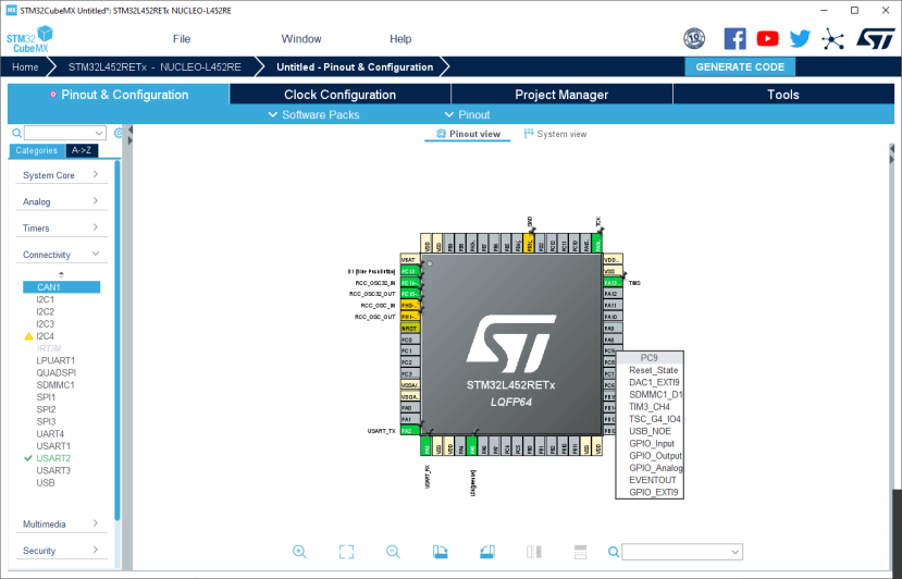 Pins can additionally be configured by left-clicking in the graphical overview