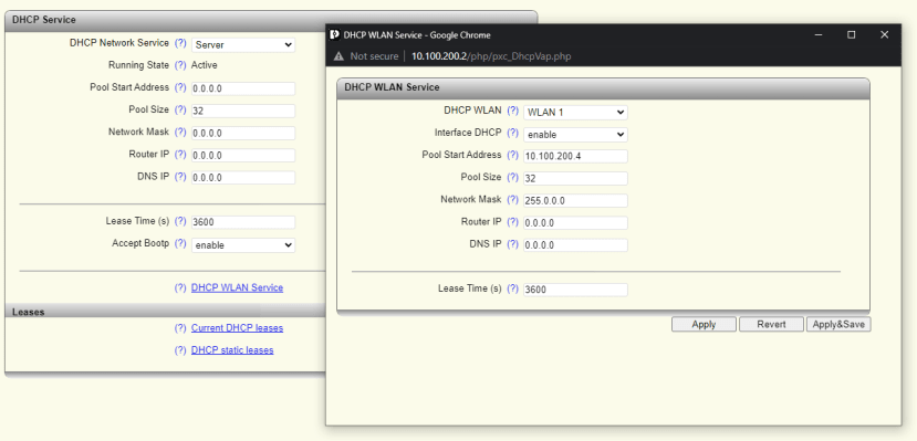 DHCP setup