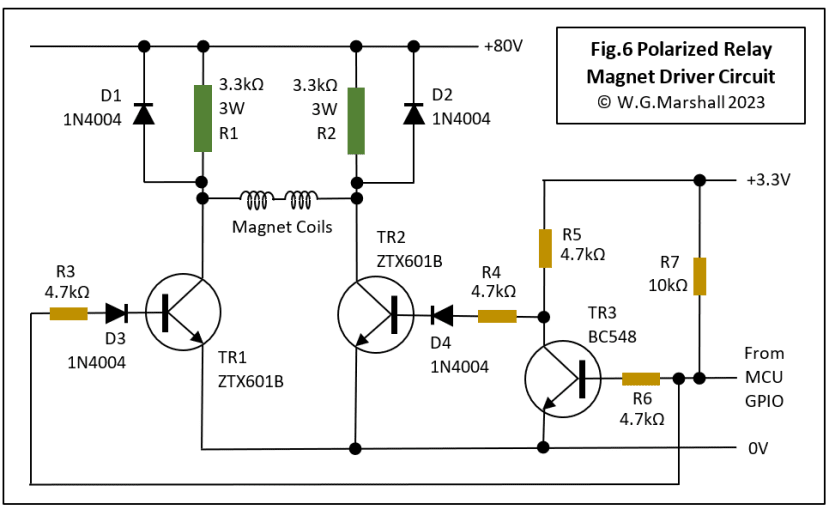 Fig 6 - Polarized Relay Magnet Driver Circuit