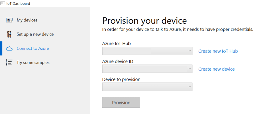 Provision your device setup screen