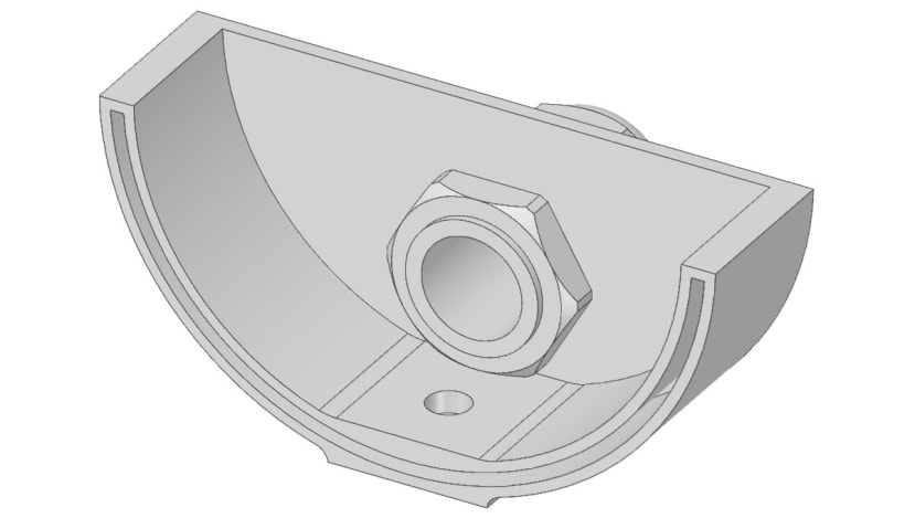 3D-printed end-cap assembly with watertight gland using DesignSpark Mechanical