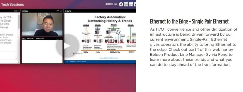 Slide showing history of Factory Automation for Networking