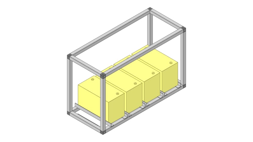 Aluminium superstructure with battery mountings