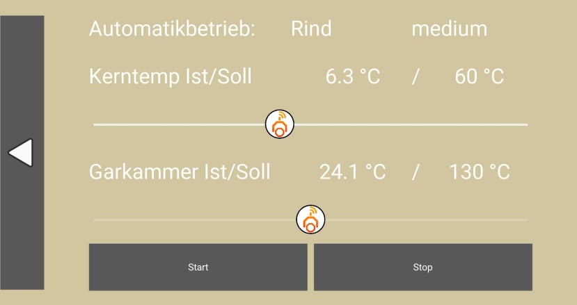 Graphical user interface of the smoker