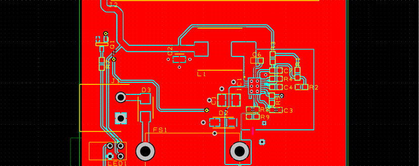 PCB layout board in DesignSpark PCB