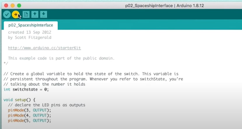 upload the code to your board