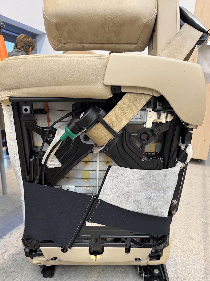 Seatbelt fitting in rear of seat