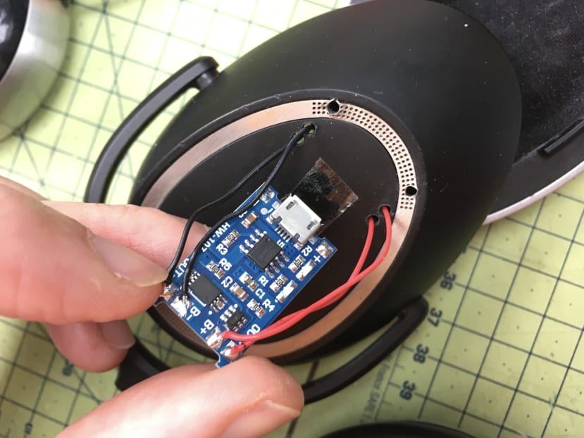 TP4056 charging board integrated into the Headphones