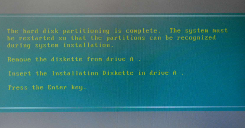 Disk Partitioning Complete Screen