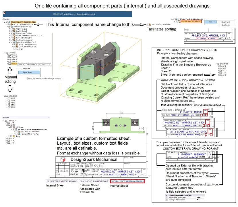 Initial Internal component with an associated Drawing sheet