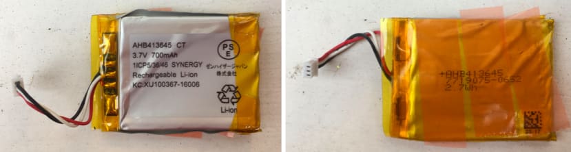 Original battery and connector from headphones