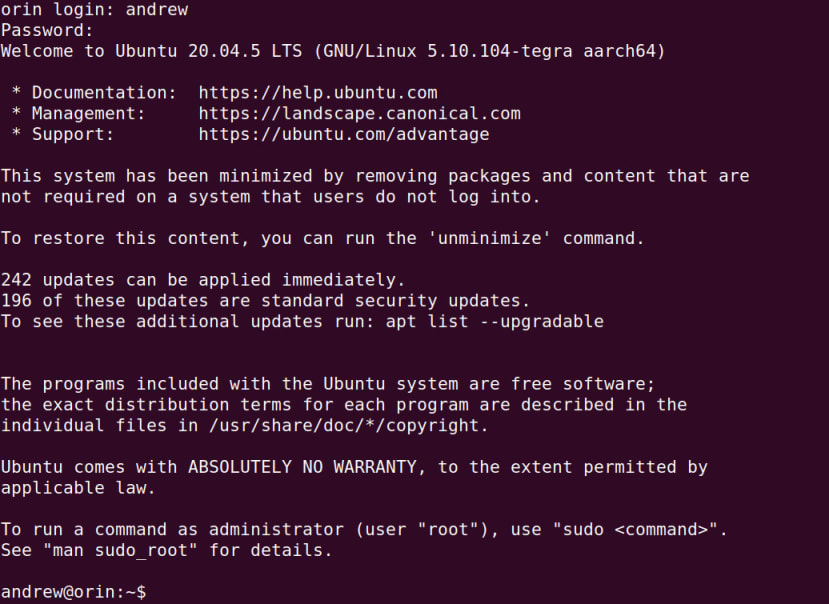 System configuration screen - Installation Complete