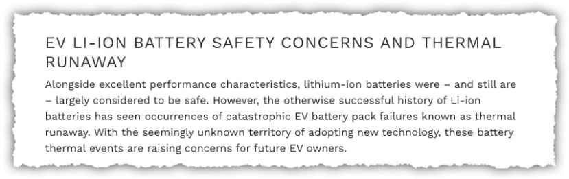 Thermal runaway Lithium-ion battery