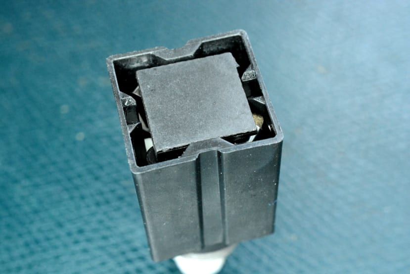 spring fly plate located in place