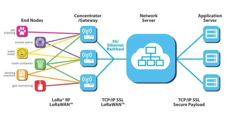 A Typical LoRaWAN Network