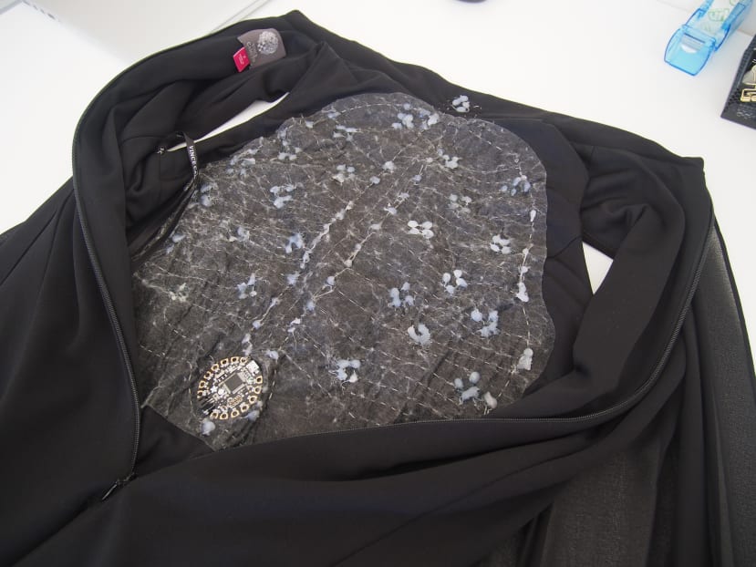 hot glued the traces in place