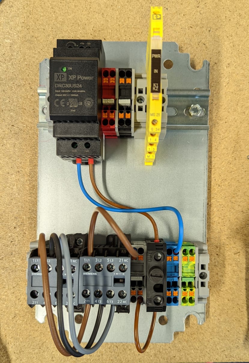 DIN Rail with Components fitted