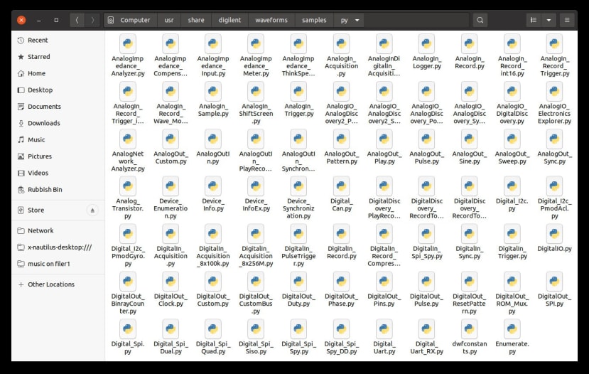 WaveForms SDK - showing plenty of examples to help get us up and running