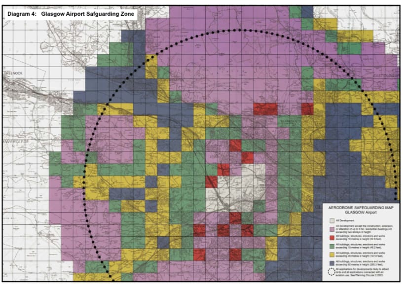 Glasgow Airport safeguarding zone