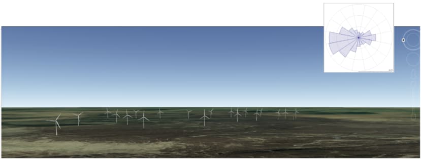 wind farm and direction map