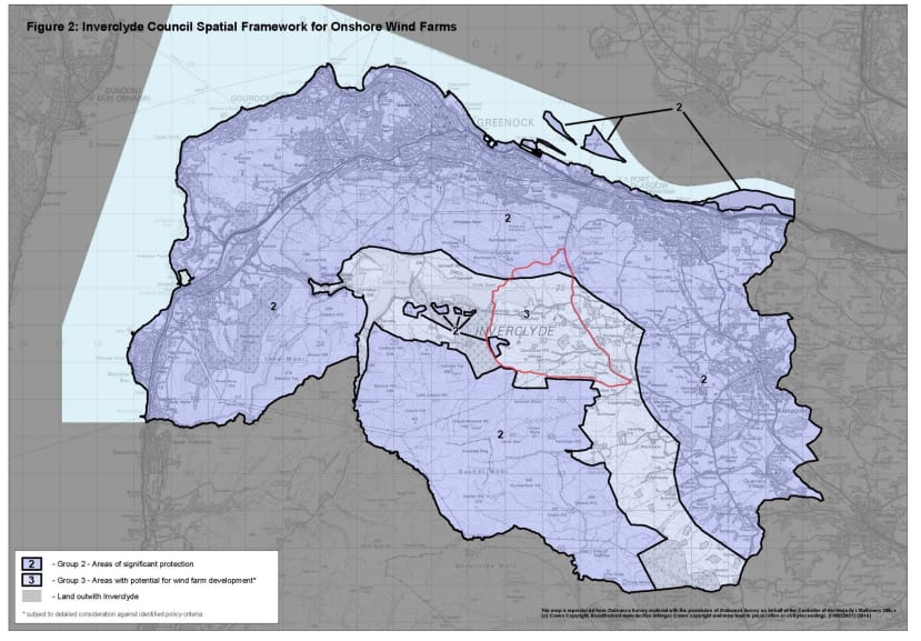 Spatial framework for onshore wind farms