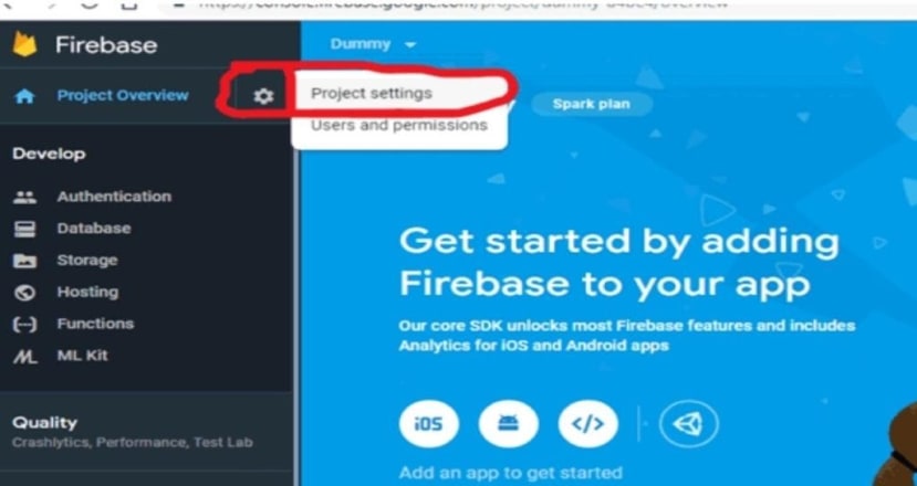 Firebase screen setup