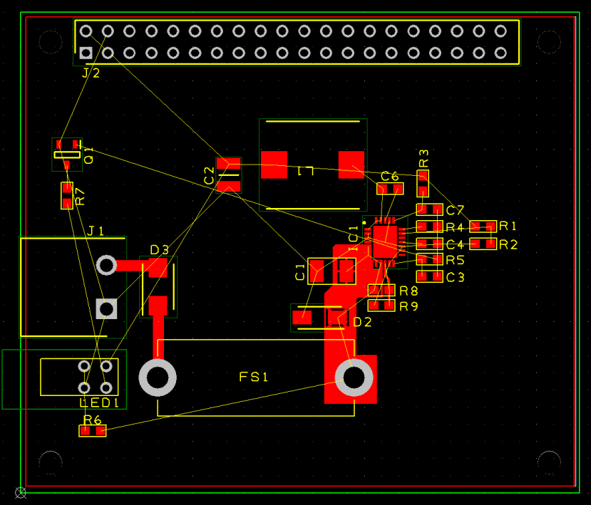 Initial board layout in DSPCB