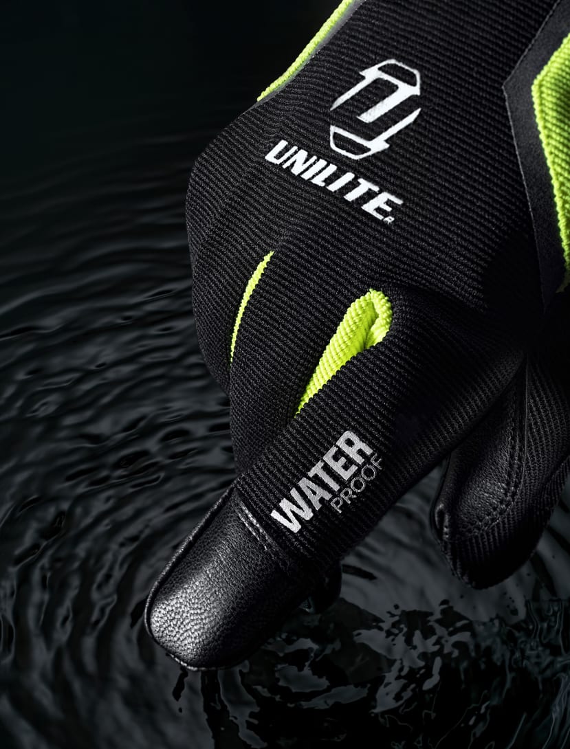 Unilite gloves are water resistant