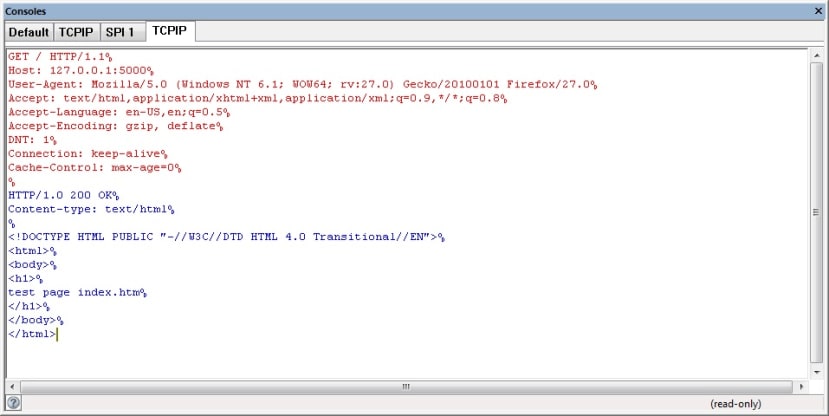 Low level TCP/IP comms data