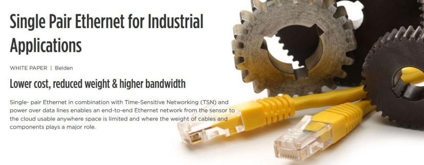 A Whitepaper on Single Pair Ethernet for industrial application from a Belden