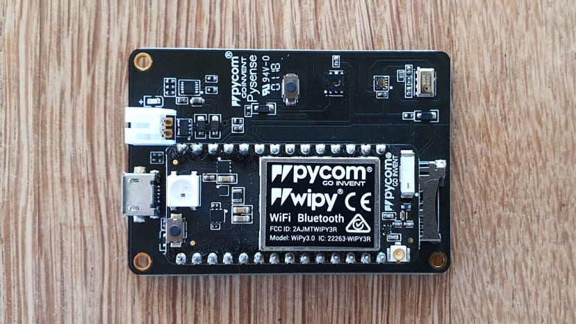 Pycom WiPy development board with Pysense expansion board