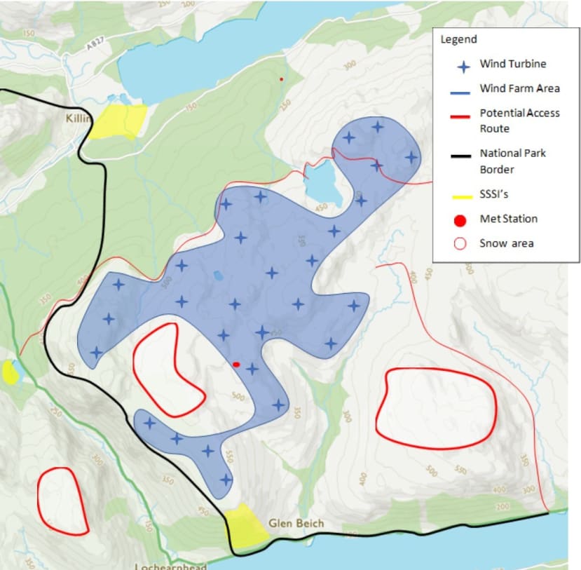 Map of windfarm locations