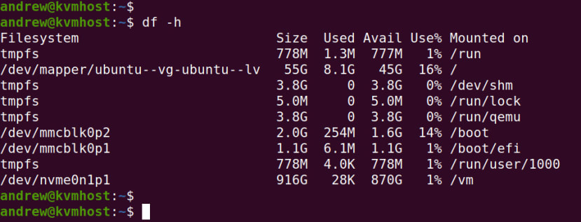 mount the new filesystem