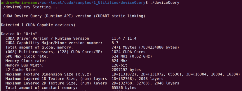 Quick test to access the GPU via CUDA