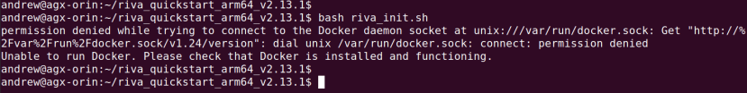 Docker error message