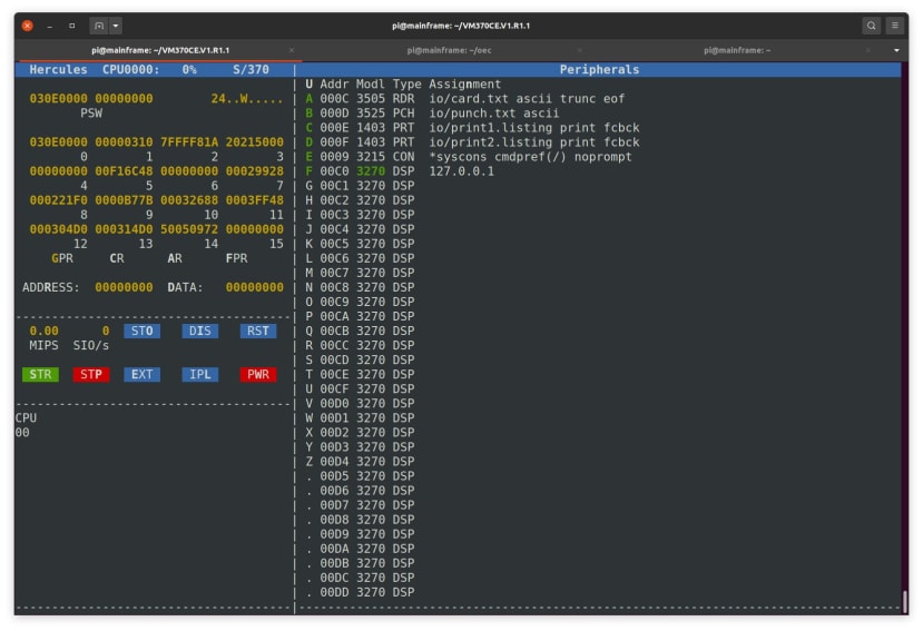 From the command prompt we can press ESC to toggle to a virtual operator console