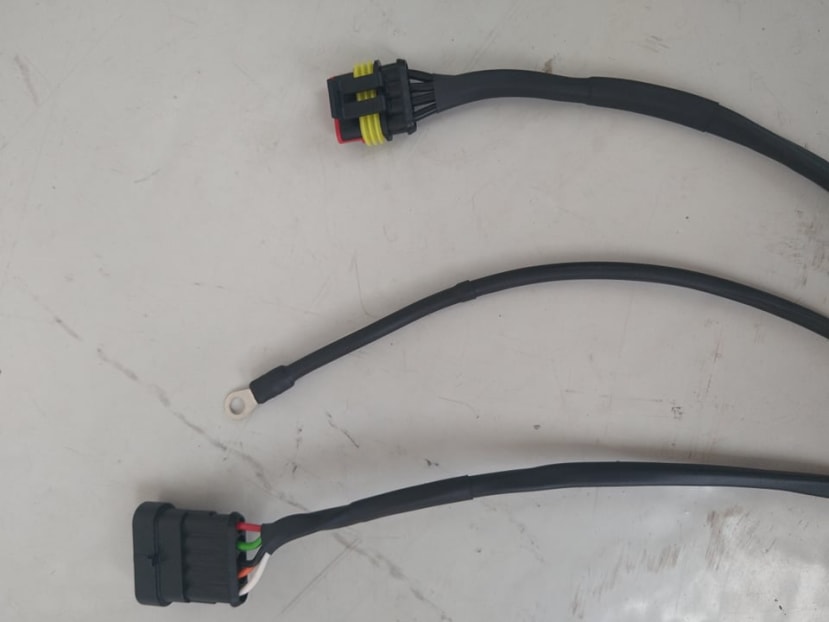 connectors added to end of wiring loom